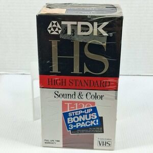 TDK VHS T-120 Blank Cassette Tapes 3-Pack Sealed 2 HS 1 EHG Extra High Grade